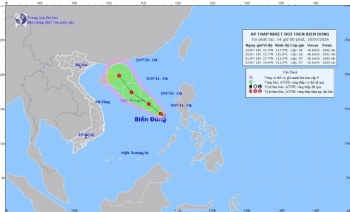 Xuất hiện áp thấp nhiệt đới trên Biển Đông