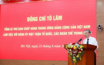 Tổng Bí thư Tô Lâm làm việc với Đảng ủy Mặt trận Tổ quốc, các đoàn thể Trung ương