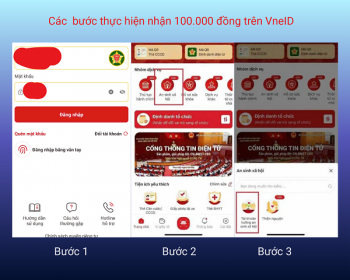 Hướng dẫn cách thức nhận 100.000 đồng dịp Quốc khánh 2/9 qua VNeID