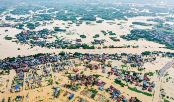 Mưa lớn tại Thái Nguyên đã gây vượt lũ lịch sử