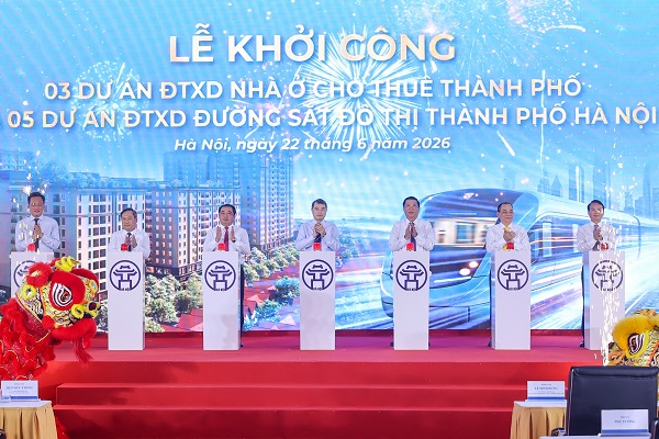 Thủ tướng dự lễ khởi công 5 tuyến đường sắt, 3 dự án nhà ở cho thuê tại Hà Nội