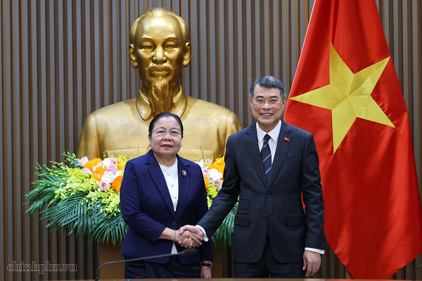 Thủ tướng Lê Minh Hưng tiếp Trưởng Ban Tổ chức Trung ương Đảng Nhân dân Cách mạng Lào